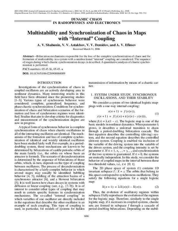 (PDF) Multistability and synchronization of chaos in maps with ...