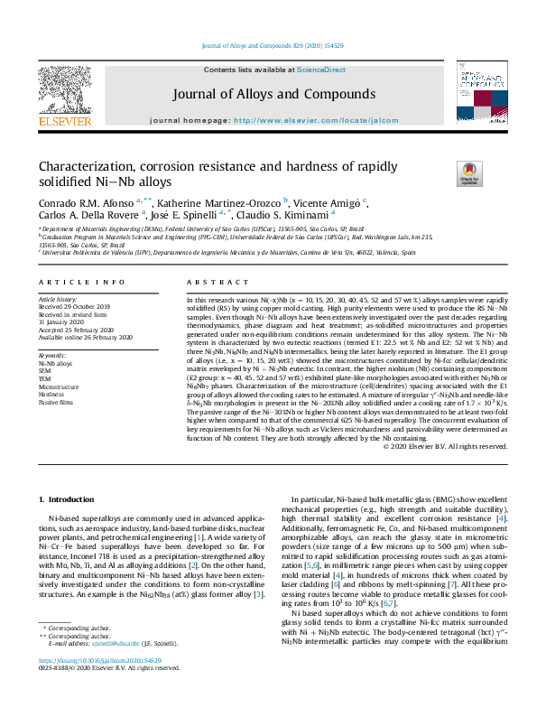 (PDF) Characterization, corrosion resistance and hardness of rapidly ...