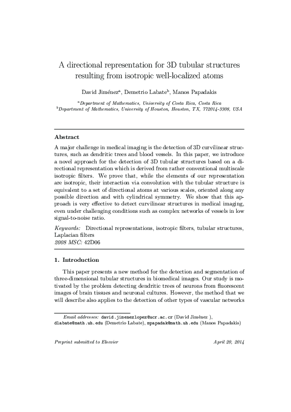 (PDF) A directional representation for 3D tubular structures resulting ...