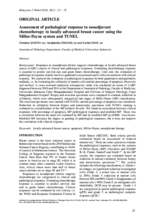 (PDF) Assessment of pathological response to neoadjuvant chemotherapy ...