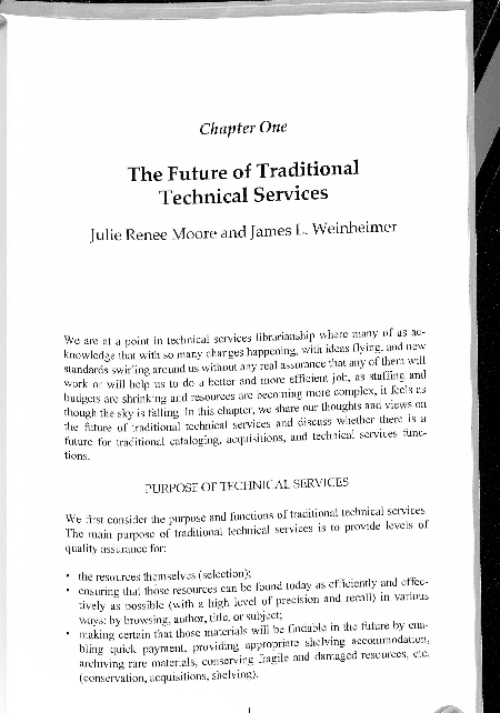 (PDF) The Future of Traditional Technical Services