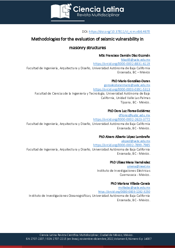 (PDF) Methodologies for the evaluation of seismic vulnerability in ...