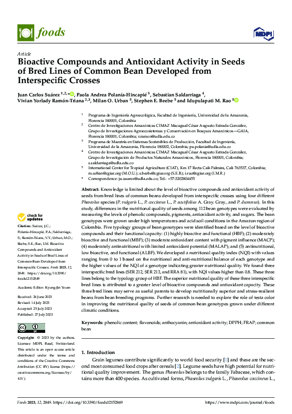 (PDF) Bioactive Compounds and Antioxidant Activity in Seeds of Bred ...