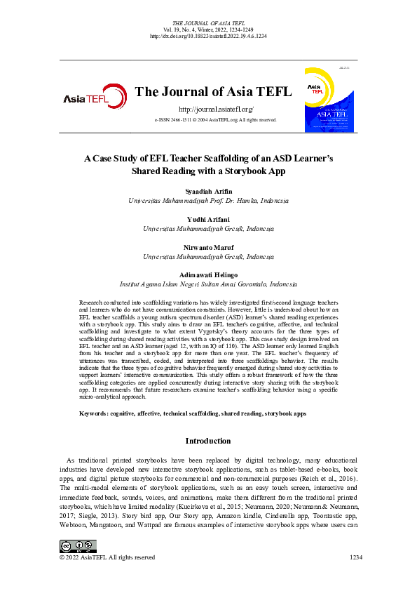 (PDF) A Case Study of EFL Teacher Scaffolding of an ASD Learner’s ...