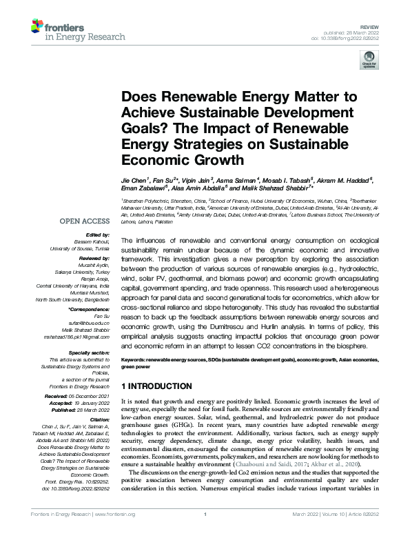(PDF) Does Renewable Energy Matter to Achieve Sustainable Development ...