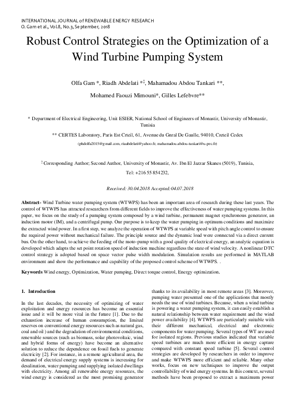(PDF) Robust control strategies on the optimization of a wind turbine ...