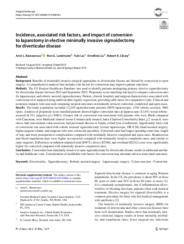 (PDF) Incidence, associated risk factors, and impact of conversion to ...