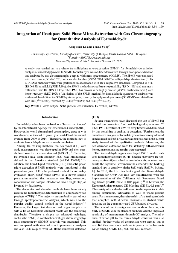 (PDF) Integration of Headspace Solid Phase Micro-Extraction with Gas ...