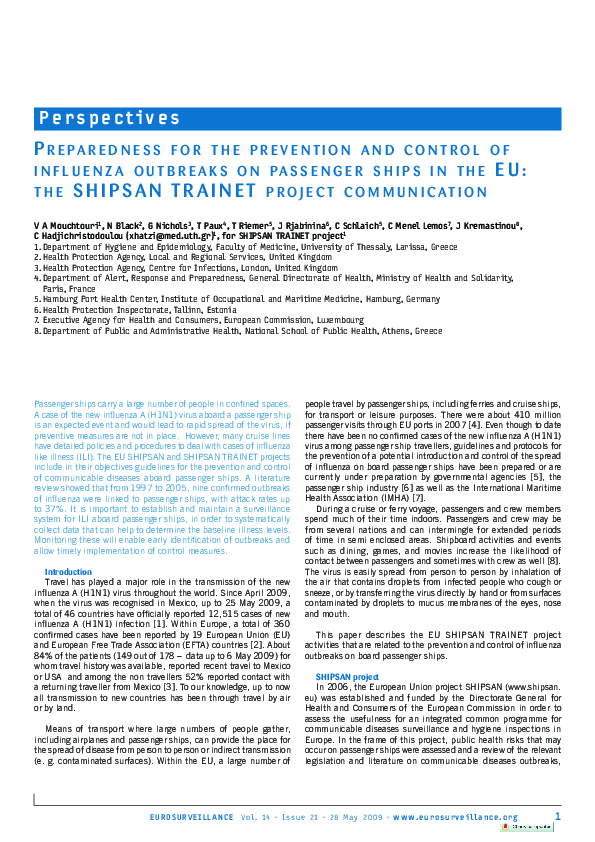 (PDF) Preparedness for the prevention and control of influenza ...