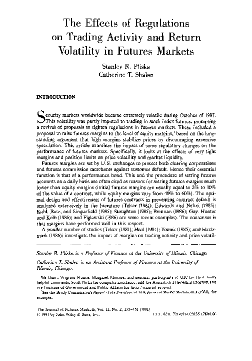 (PDF) The effects of regulations on trading activity and return ...