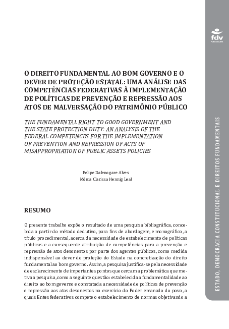 (PDF) O direito fundamental ao bom governo e o dever de proteção ...
