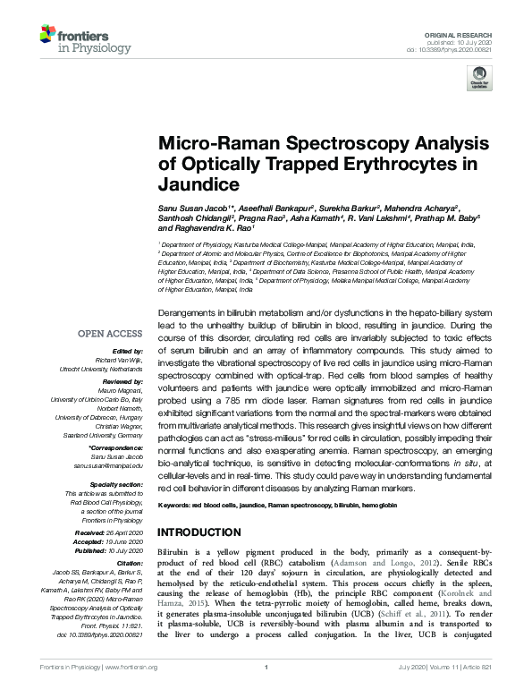 (PDF) Micro-Raman Spectroscopy Analysis of Optically Trapped ...