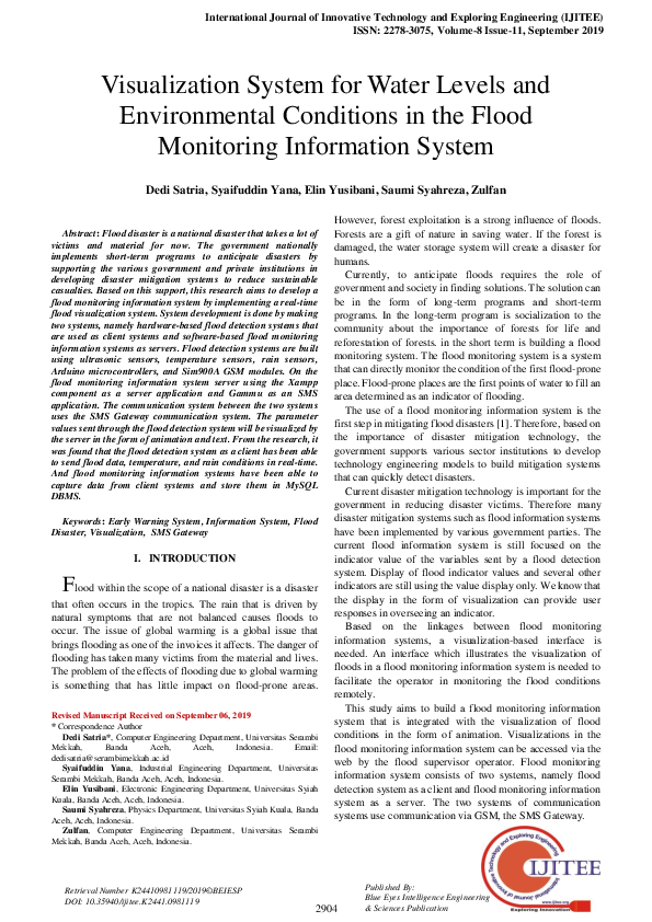 (PDF) Visualization System for Water Levels and Environmental ...