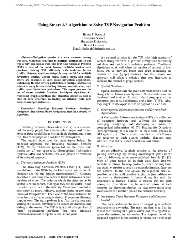 (PDF) Using Smart A* Algorithm to Solve TSP Navigation Problem