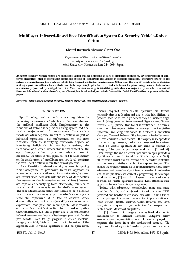 (PDF) Multilayer Infrared-Based Face Identification System for Security ...