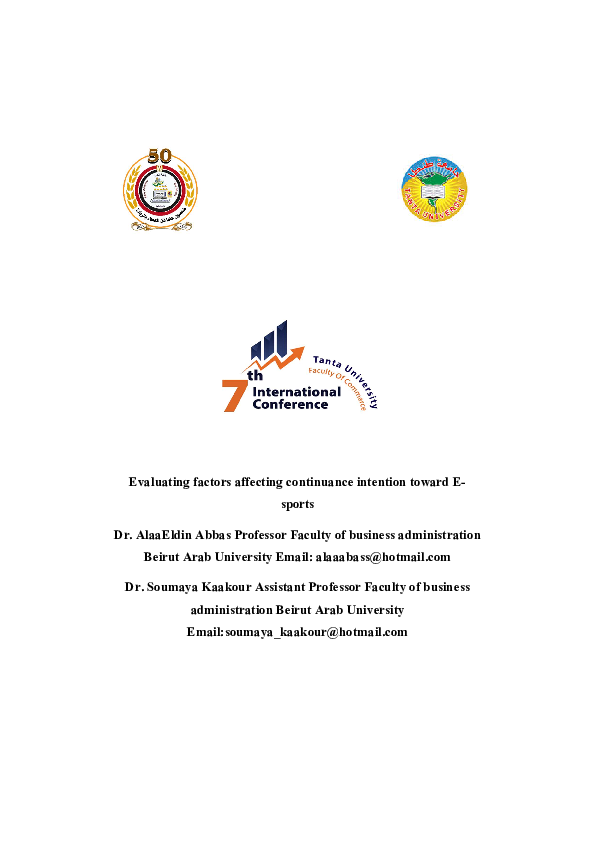 (PDF) Evaluating factors affecting continuance intention toward E-sports