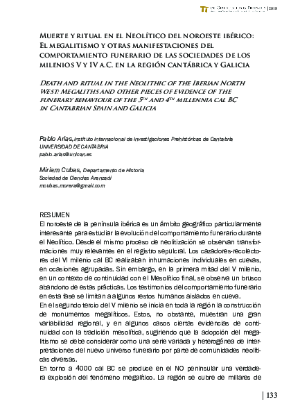 (PDF) Death and ritual in the Neolithic of the Iberian North West ...