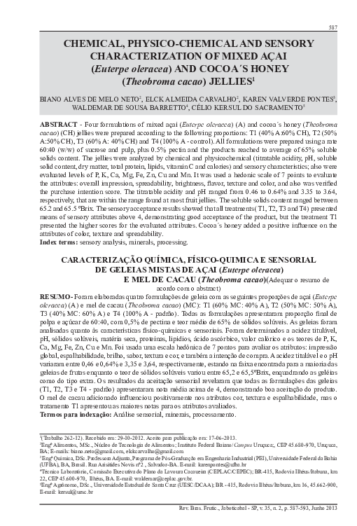 (PDF) Chemical, physico-chemical and sensory characterization of mixed ...