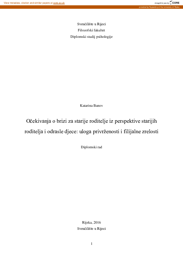 (PDF) Filial Elderly Care from the Perspective of Older Parents and ...