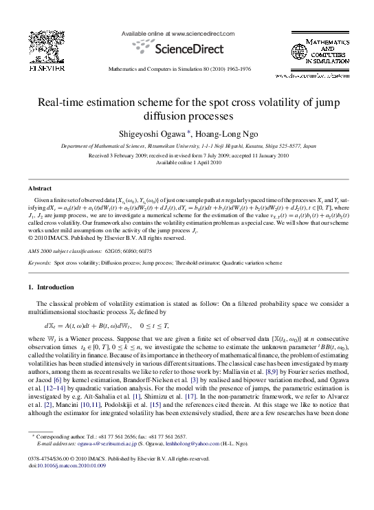 (PDF) Real-time estimation scheme for the spot cross volatility of jump ...