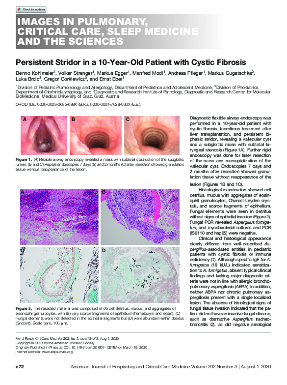 (PDF) Persistent Stridor in a 10-Year-Old Patient with Cystic Fibrosis
