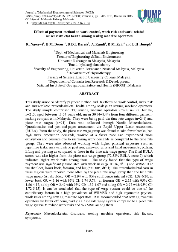 (PDF) Effects of payment method on work control, work risk and work