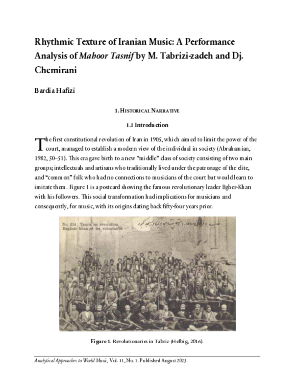 Image showcasing (PDF) Rhythmic Texture of Iranian Music: A Performance Analysis of ...