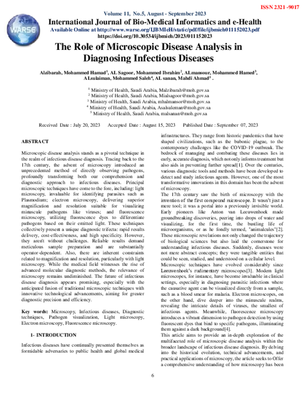 (PDF) The Role of Microscopic Disease Analysis in Diagnosing Infectious ...