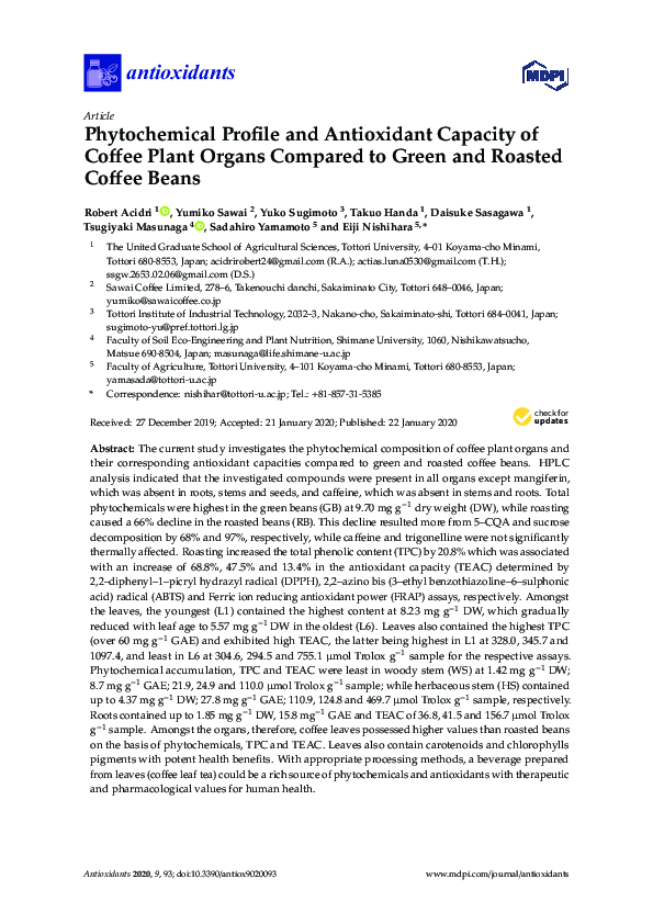(PDF) Phytochemical Profile and Antioxidant Capacity of Coffee Plant ...