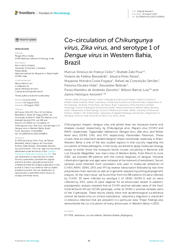 (PDF) Co-circulation of Chikungunya virus, Zika virus, and serotype 1 ...