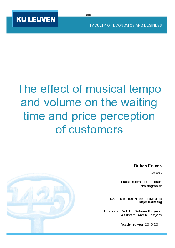 (PDF) The effect of musical tempo and volume on the waiting time and ...