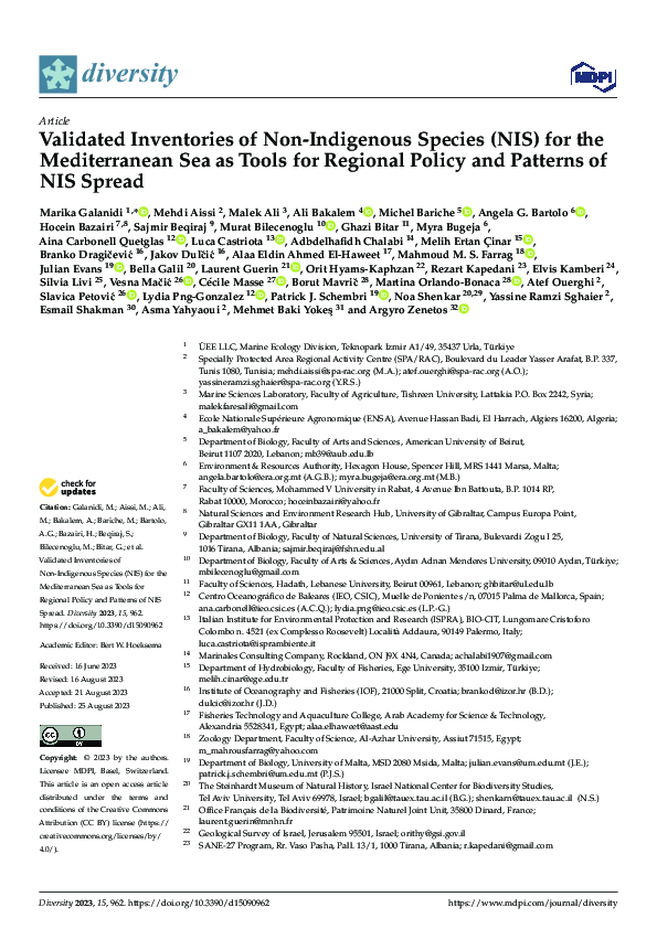 (PDF) Validated Inventories of Non-Indigenous Species (NIS) for the ...