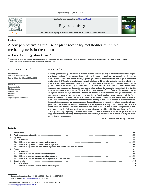 (PDF) A new perspective on the use of plant secondary metabolites to ...