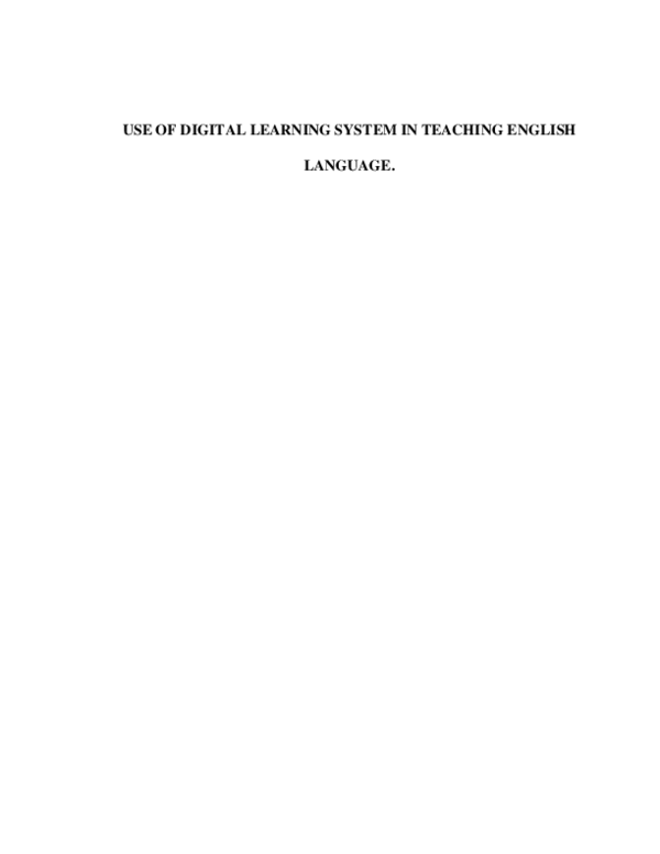 (PDF) USE OF DIGITAL LEARNING SYSTEM IN TEACHING ENGLISH LANGUAGE
