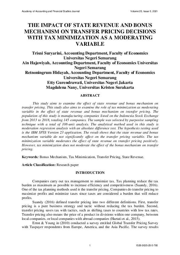 (PDF) The Impact of State Revenue and Bonus Mechanism on Transfer ...