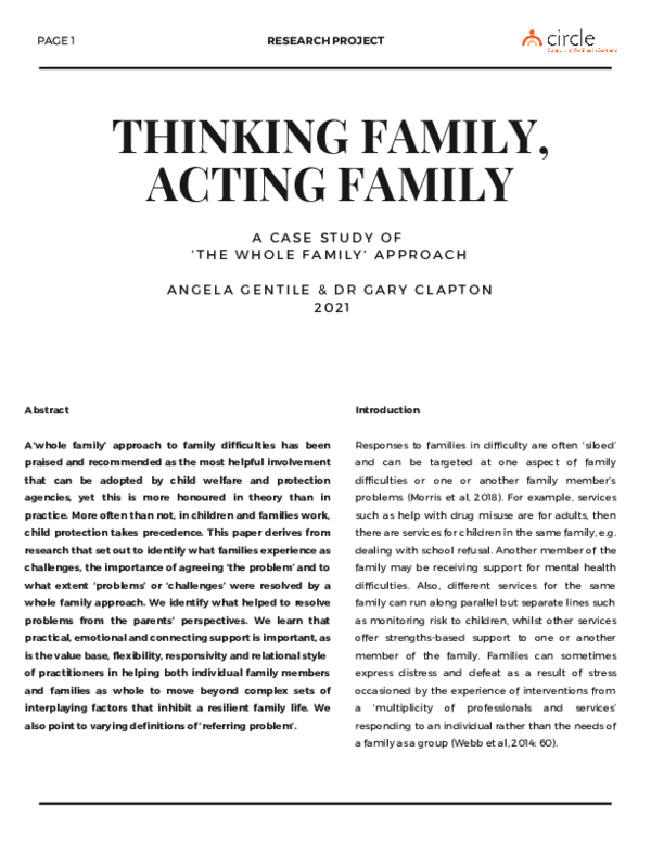 (PDF) Thinking Family Acting Family