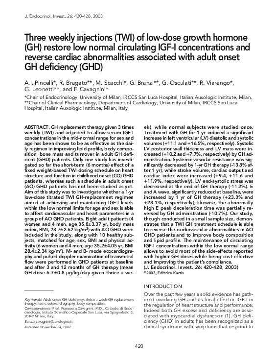(PDF) Three weekly injections (TWI) of low-dose growth hormone (GH ...