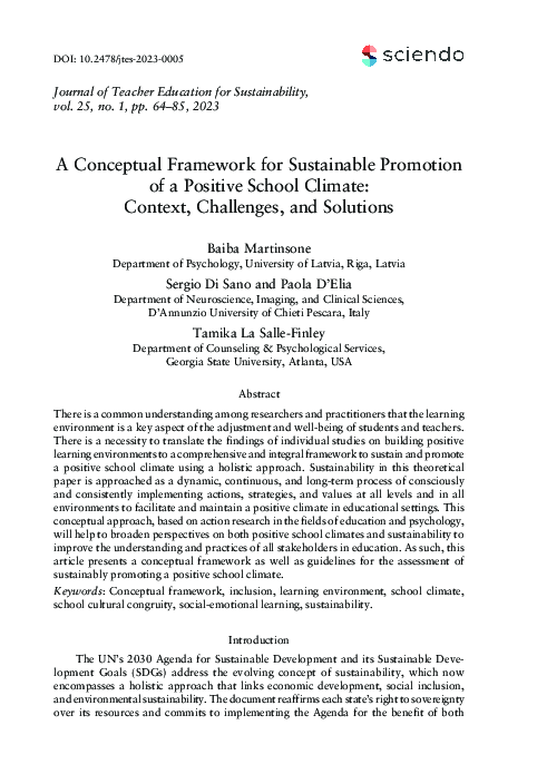 (PDF) A Conceptual Framework for Sustainable Promotion of a Positive ...