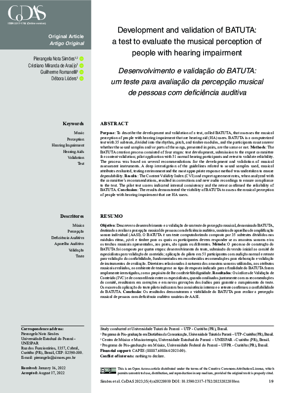 (PDF) Development and validation of BATUTA: a test to evaluate the ...