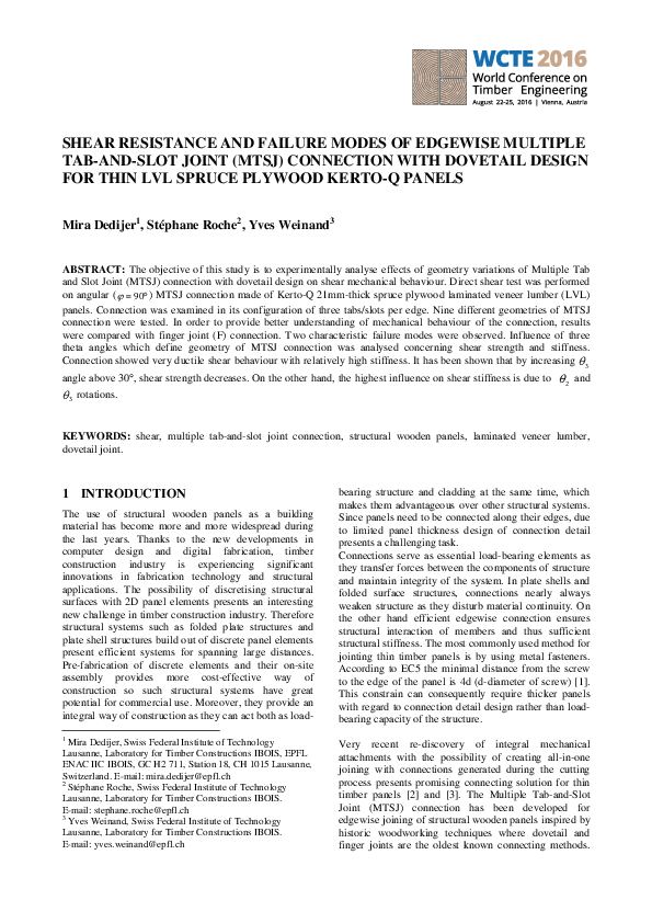 (PDF) Shear Resistance and Failure Modes of Edgewise Multiple Tab-and ...