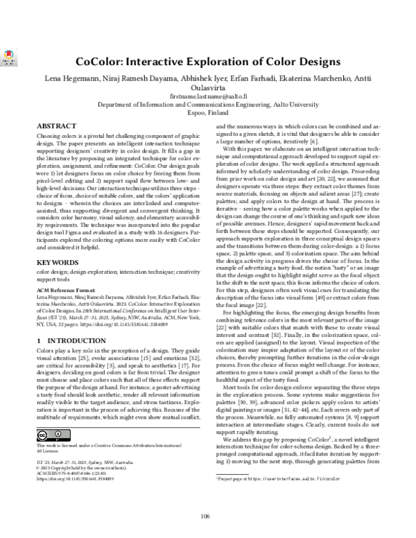 (PDF) CoColor: Interactive Exploration of Color Designs