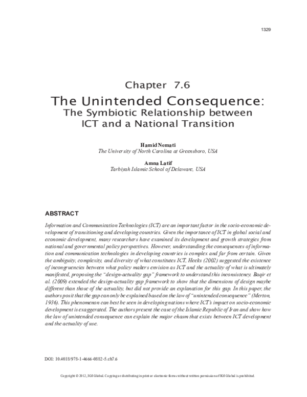 (PDF) The Unintended Consequence