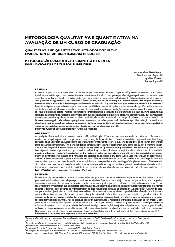 (PDF) Qualitative and Quantitative Methodology in the Evaluation of an ...
