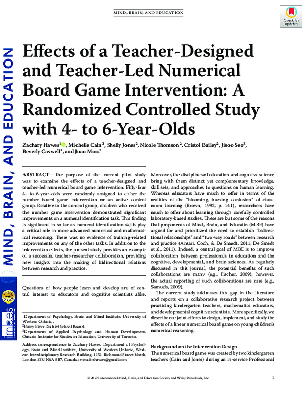 (PDF) Effects of a Teacher‐Designed and Teacher‐Led Numerical Board ...