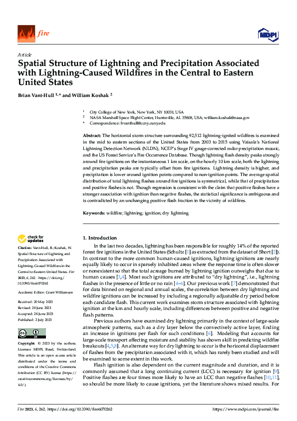 (PDF) Spatial Structure of Lightning and Precipitation Associated with ...
