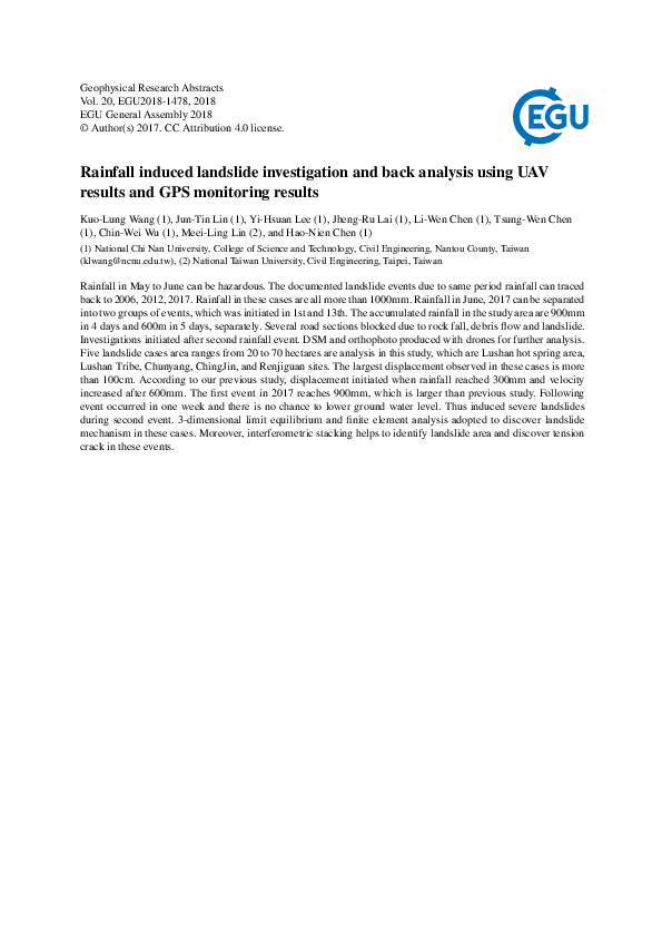 (PDF) Rainfall induced landslide investigation and back analysis using ...