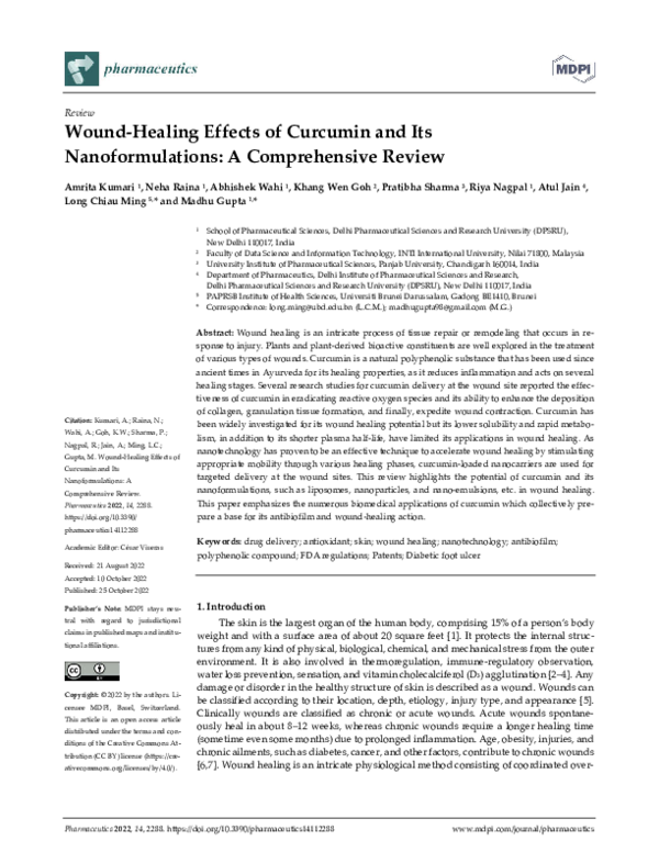 (PDF) Wound-Healing Effects of Curcumin and Its Nanoformulations: A ...