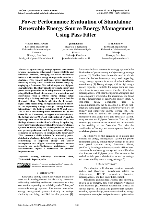 (PDF) Power Performance Evaluation of Standalone Renewable Energy ...