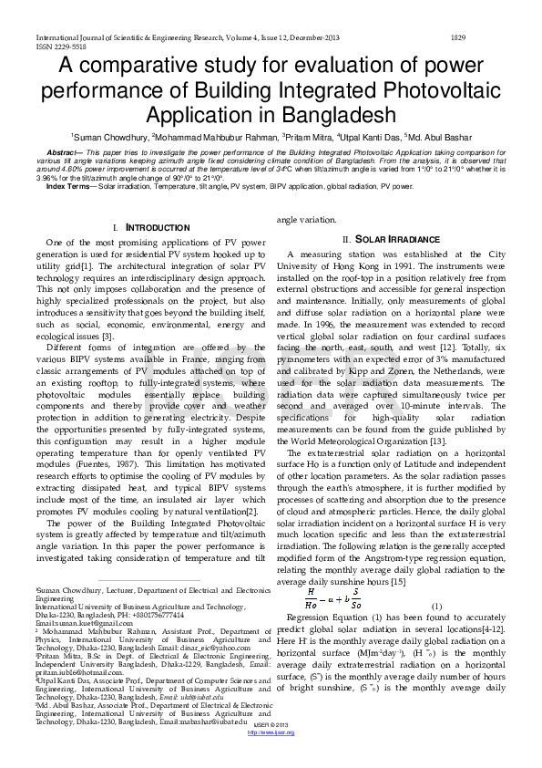 (PDF) A comparative study for evaluation of power performance of ...
