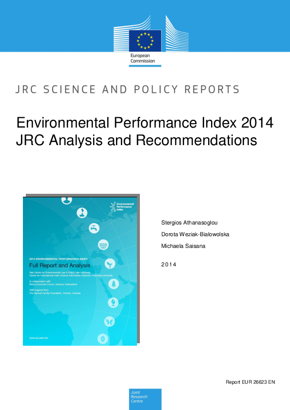 (PDF) Environmental Performance Index 2014 JRC Analysis and Recommendations